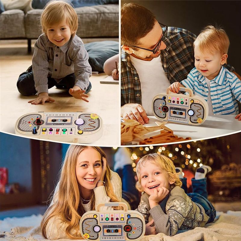 Montessori Wooden Busy Board Toddler - Tavola Sensoriale Montessori in Legno con