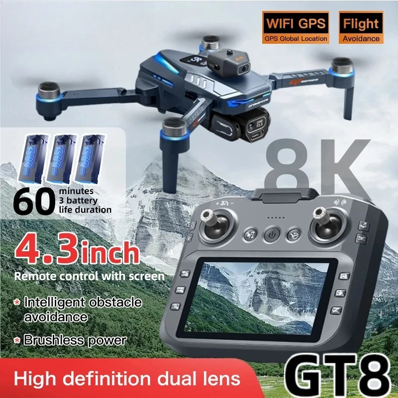 Fpv Brushless Rc Drone 4K - Drone Originale GT8 8K Professionale con