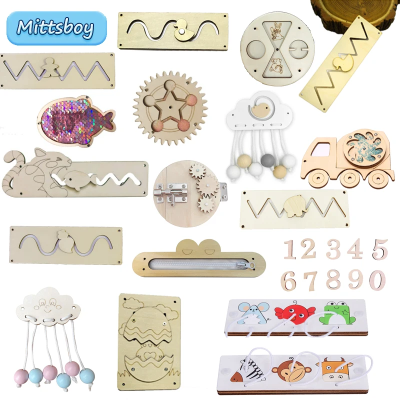 Montessori Wooden Busy Board Toddler - FAI DA TE Occupato Bordo Montessori