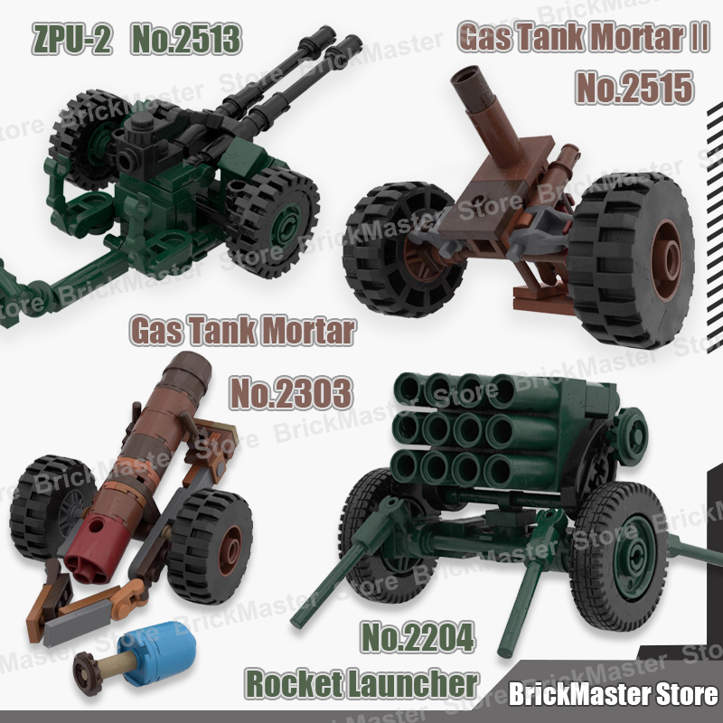 Lego Compatible Military Tank - MOC Scena di Guerra Militare, Serbatoio