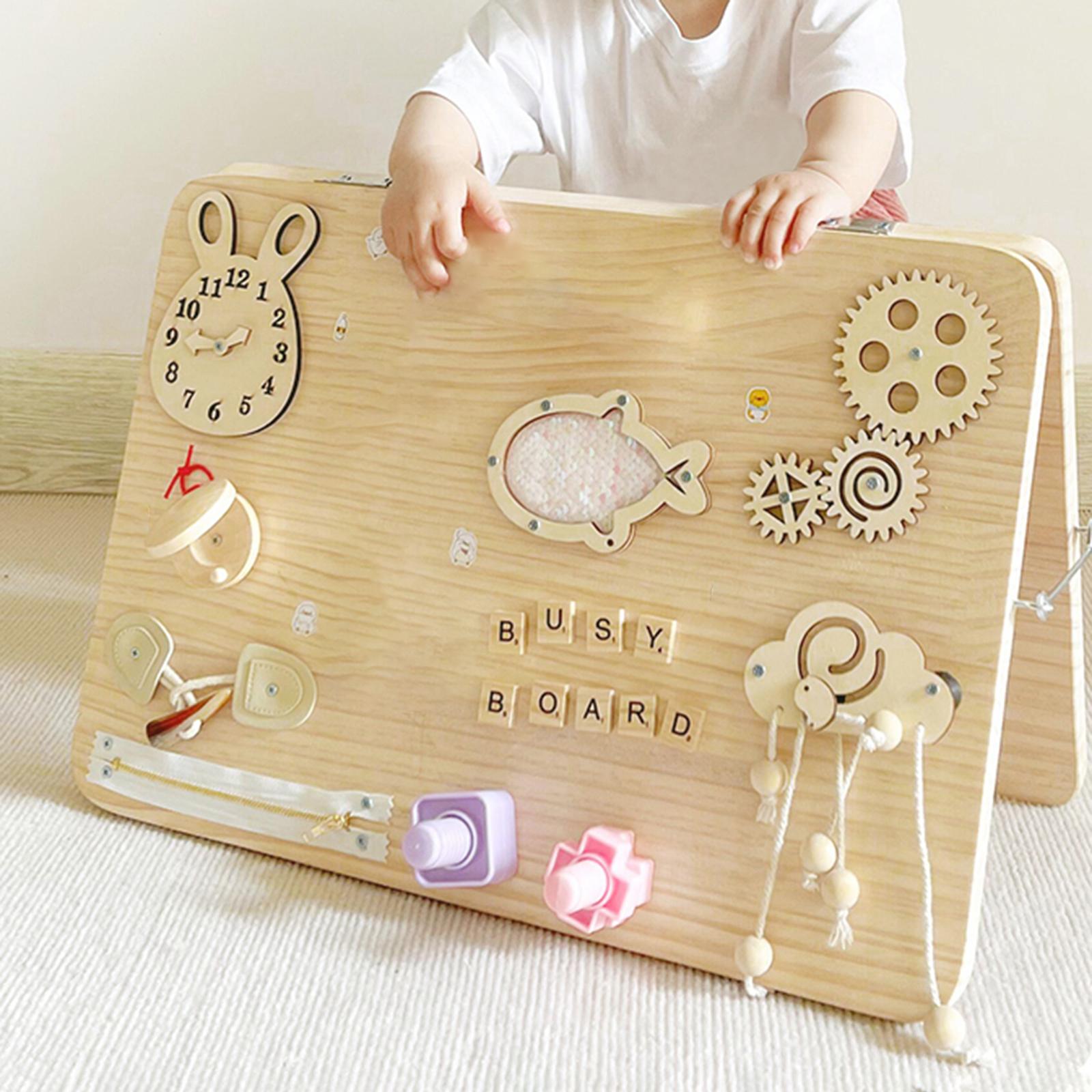 Montessori Wooden Busy Board Toddler - Tavola delle Attività Montessori in Legno,