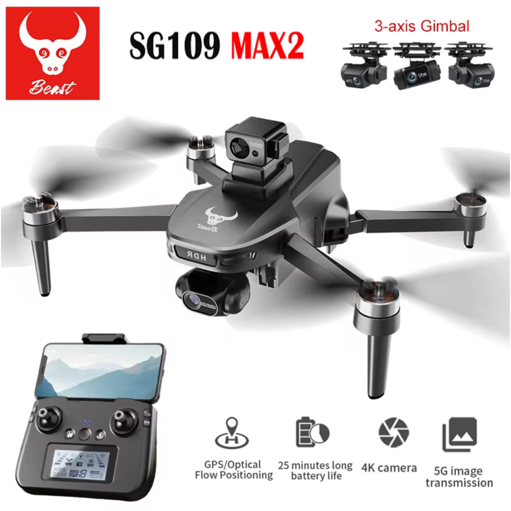 Fpv Brushless Rc Drone 4K - SG109 MAX2 Drone professionale con fotocamera