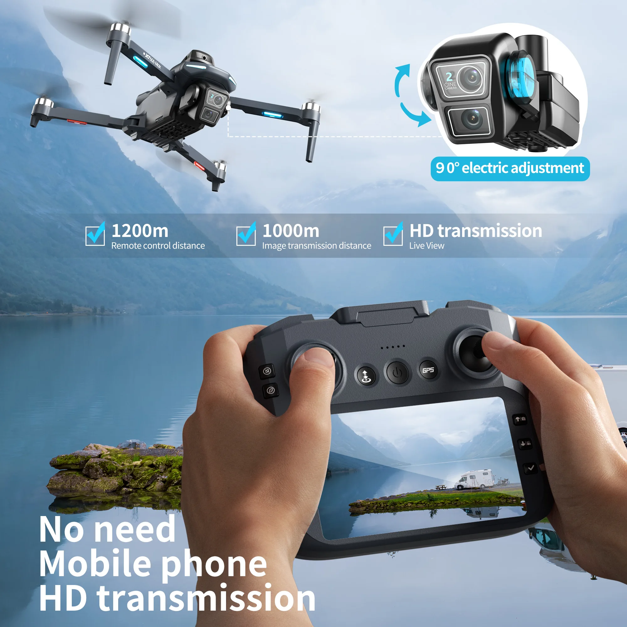 Drone Originale XT606 Professi - Fpv Brushless Rc Drone 4K recensione e prezzo