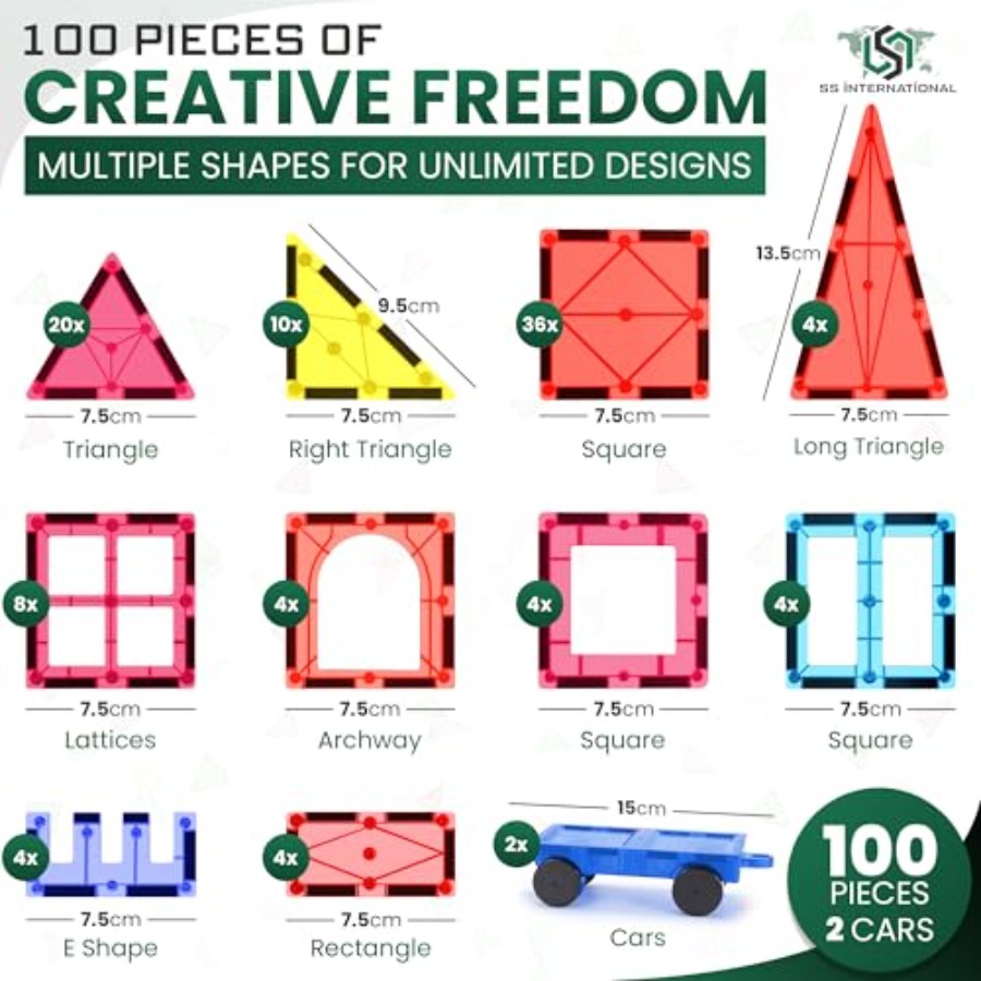 Set di Costruzioni Magnetiche  - Magnetic Building Tiles Set 100Pcs recensione e prezzo
