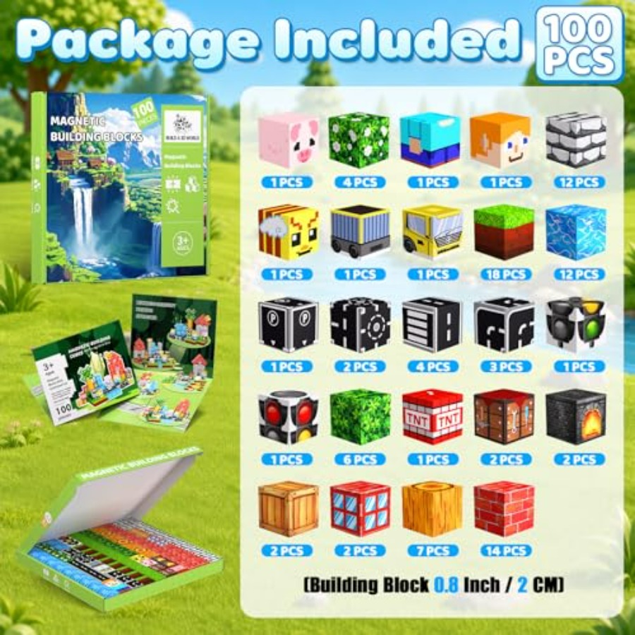 100 Pezzi Blocchi Magnetici, S - Magnetic Building Tiles Set 100Pcs recensione e prezzo
