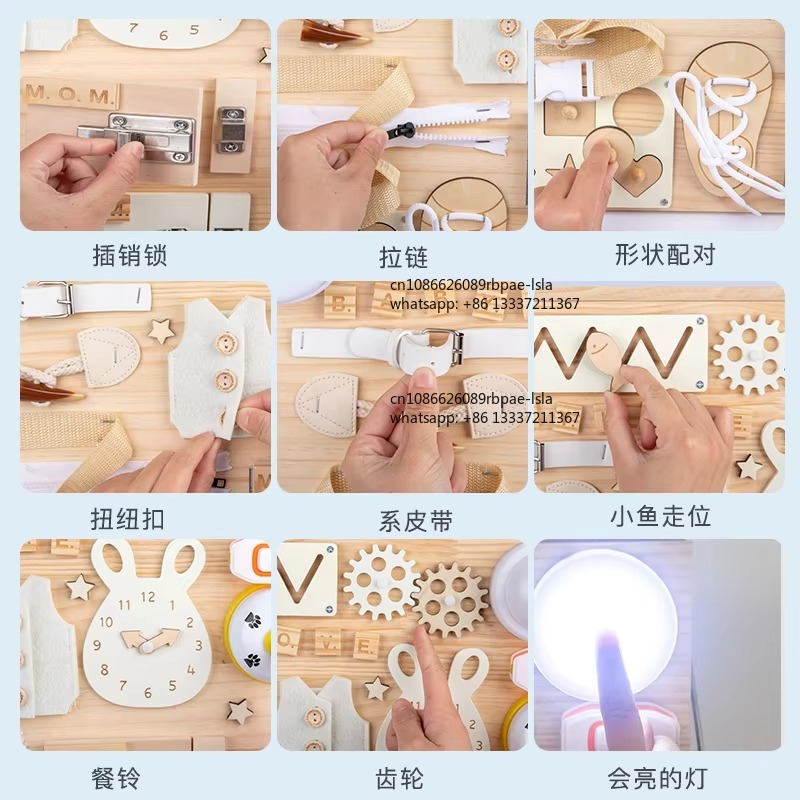 Tavola delle Attività Montesso - Montessori Wooden Busy Board Toddler recensione e prezzo