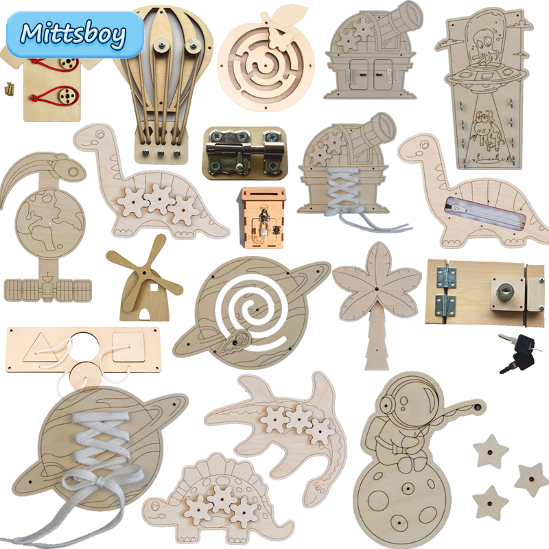 Accessori per la tavola occupa - Montessori Wooden Busy Board Toddler recensione e prezzo