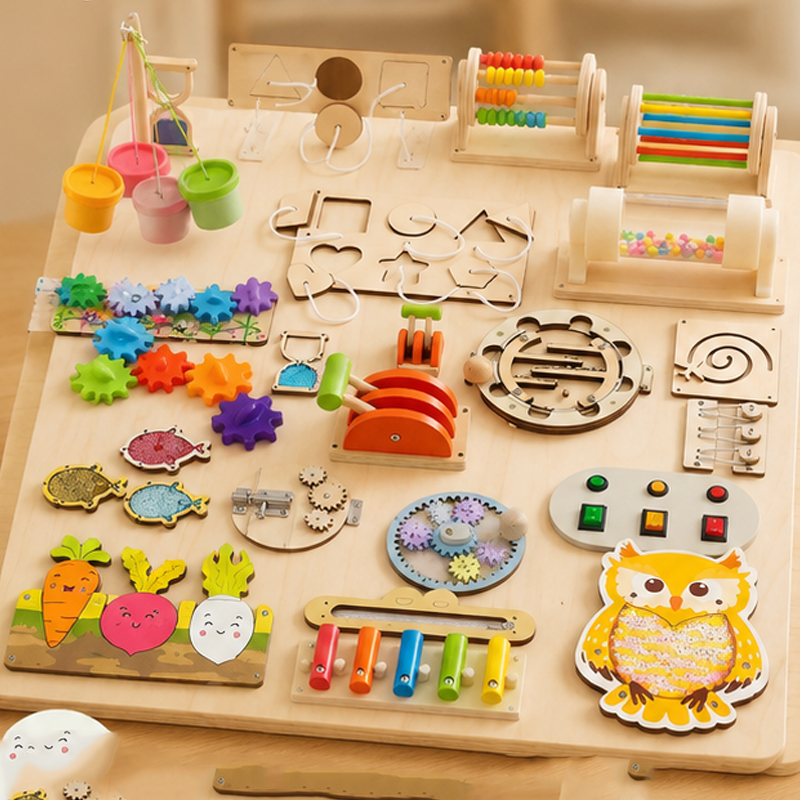 Accessori Premium per Tavola d - Montessori Wooden Busy Board Toddler recensione e prezzo