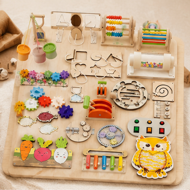 Accessori Premium per Tavola d - Montessori Wooden Busy Board Toddler recensione e prezzo